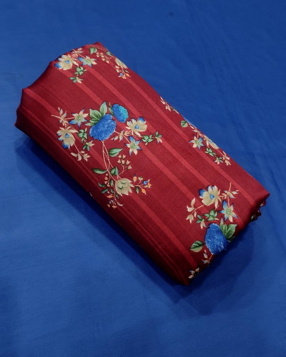 Printed Glazed Cotton Maroon Colour 42 Inches Width