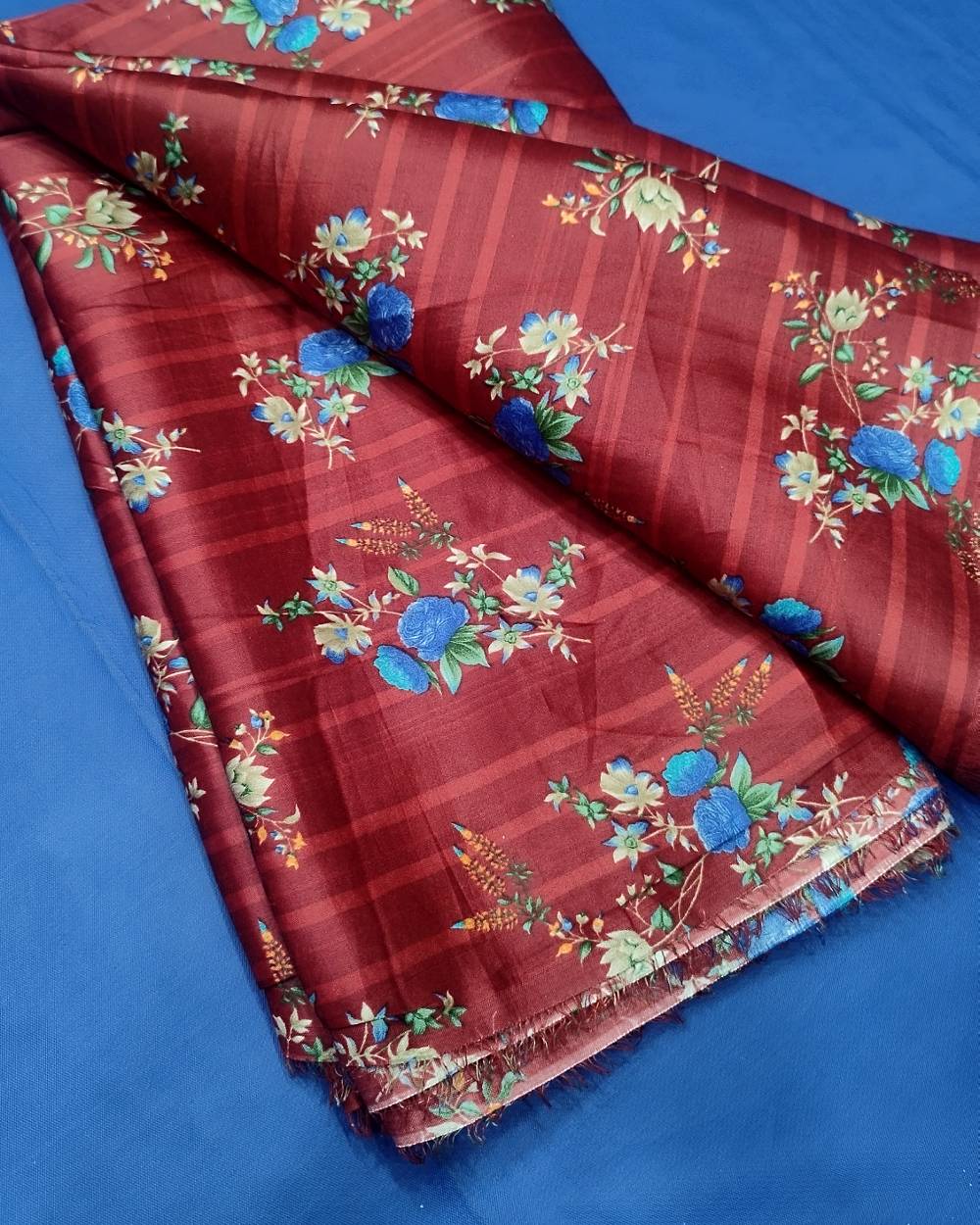 Printed Glazed Cotton Maroon Colour 42 Inches Width