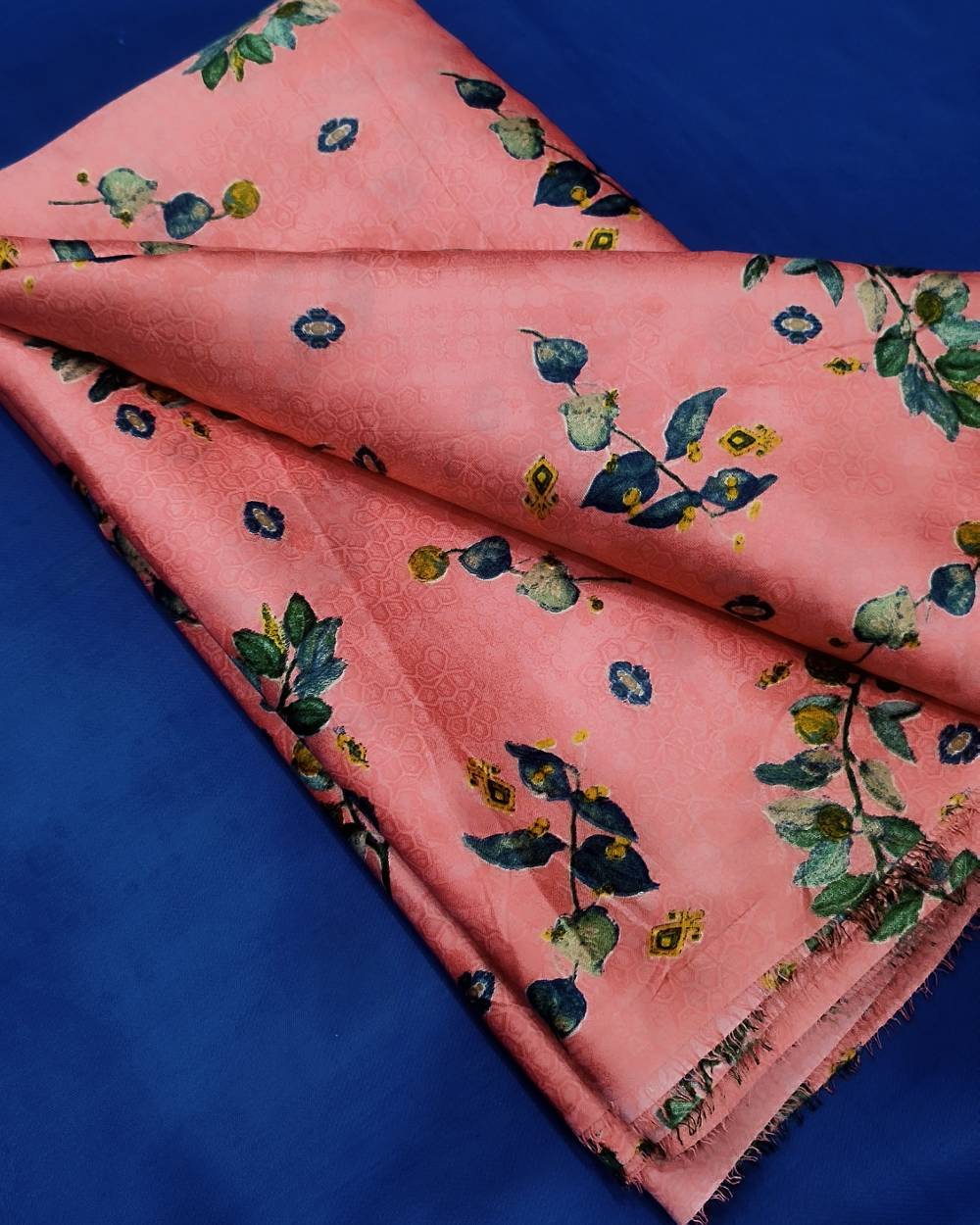Printed Glazed Cotton Peach Colour 41 Inches Width