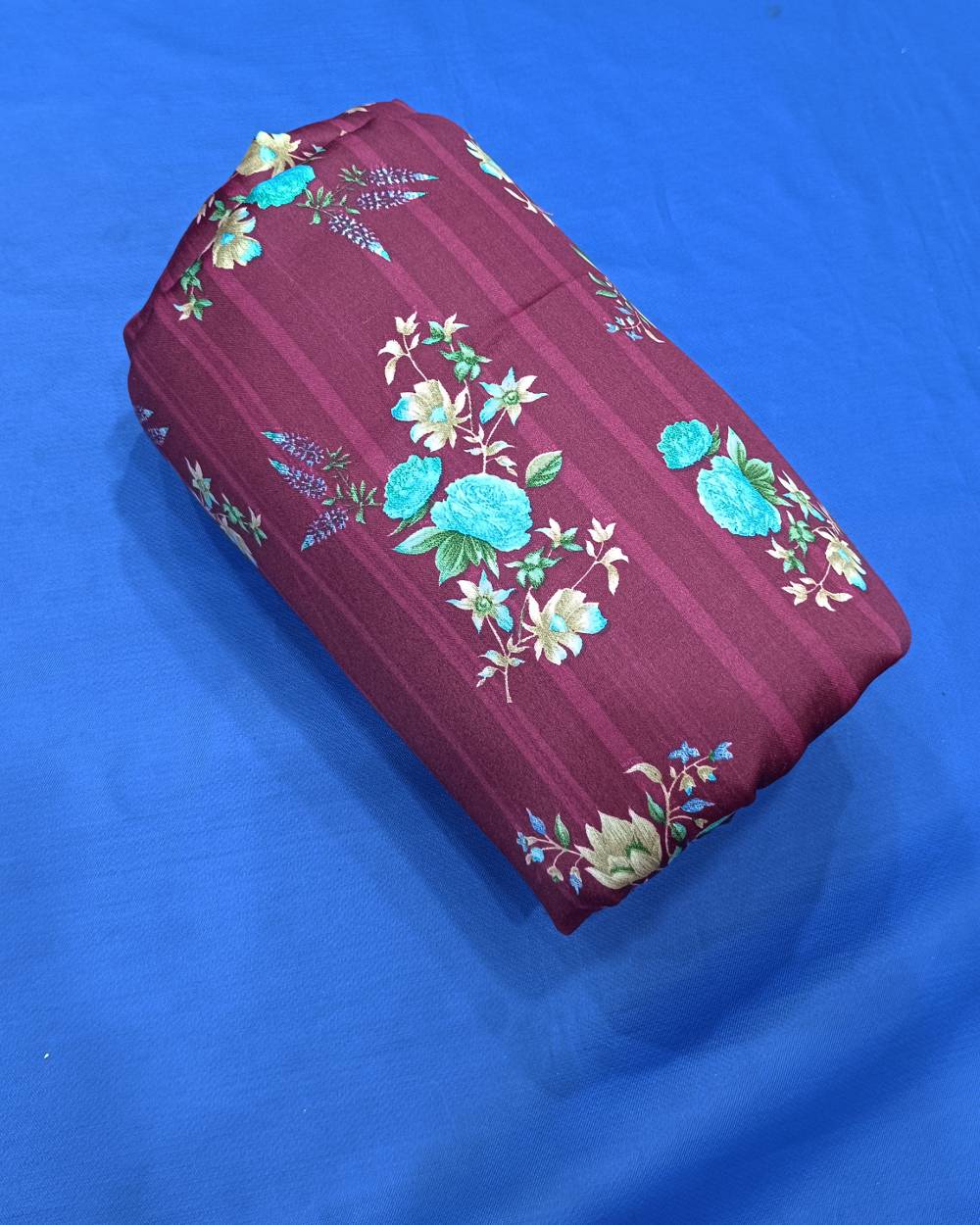 Printed Glazed Cotton Wine Colour 41 Inches Width