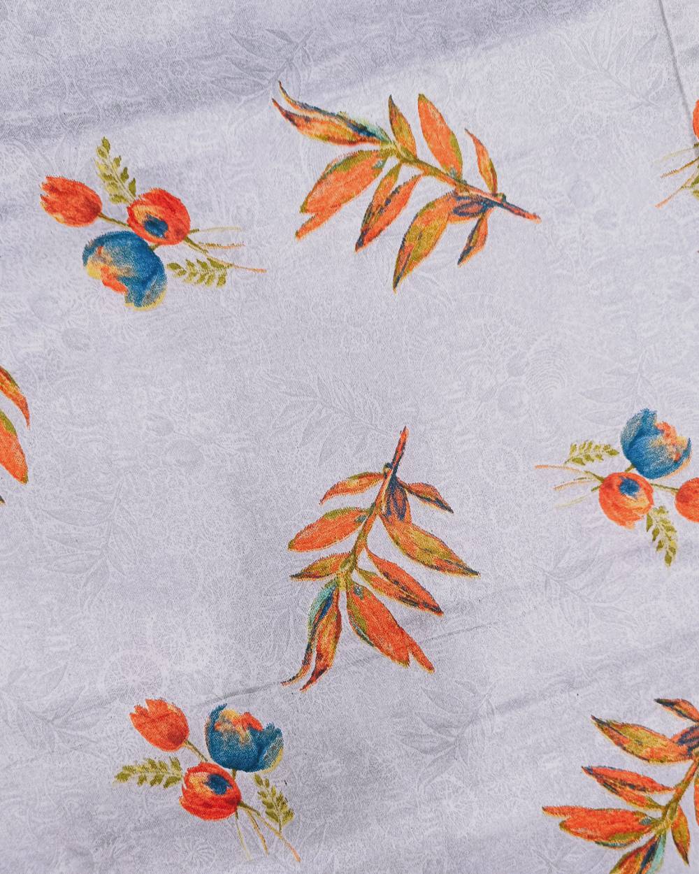 Printed Glazed Cotton Light Grey Colour 42 Inches Width