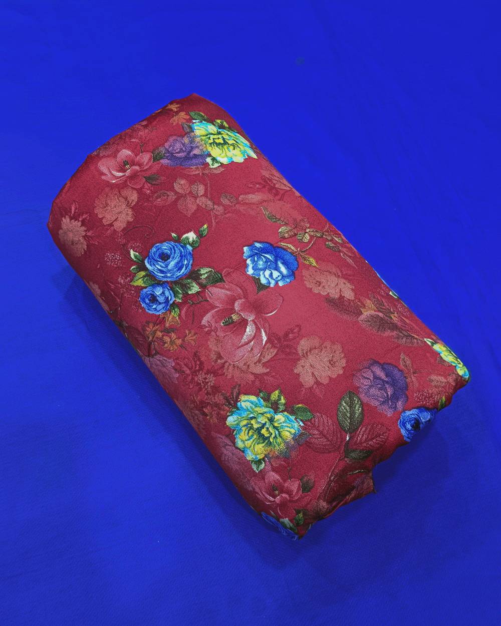 Printed Glazed Cotton Maroon Colour 42 Inches Width