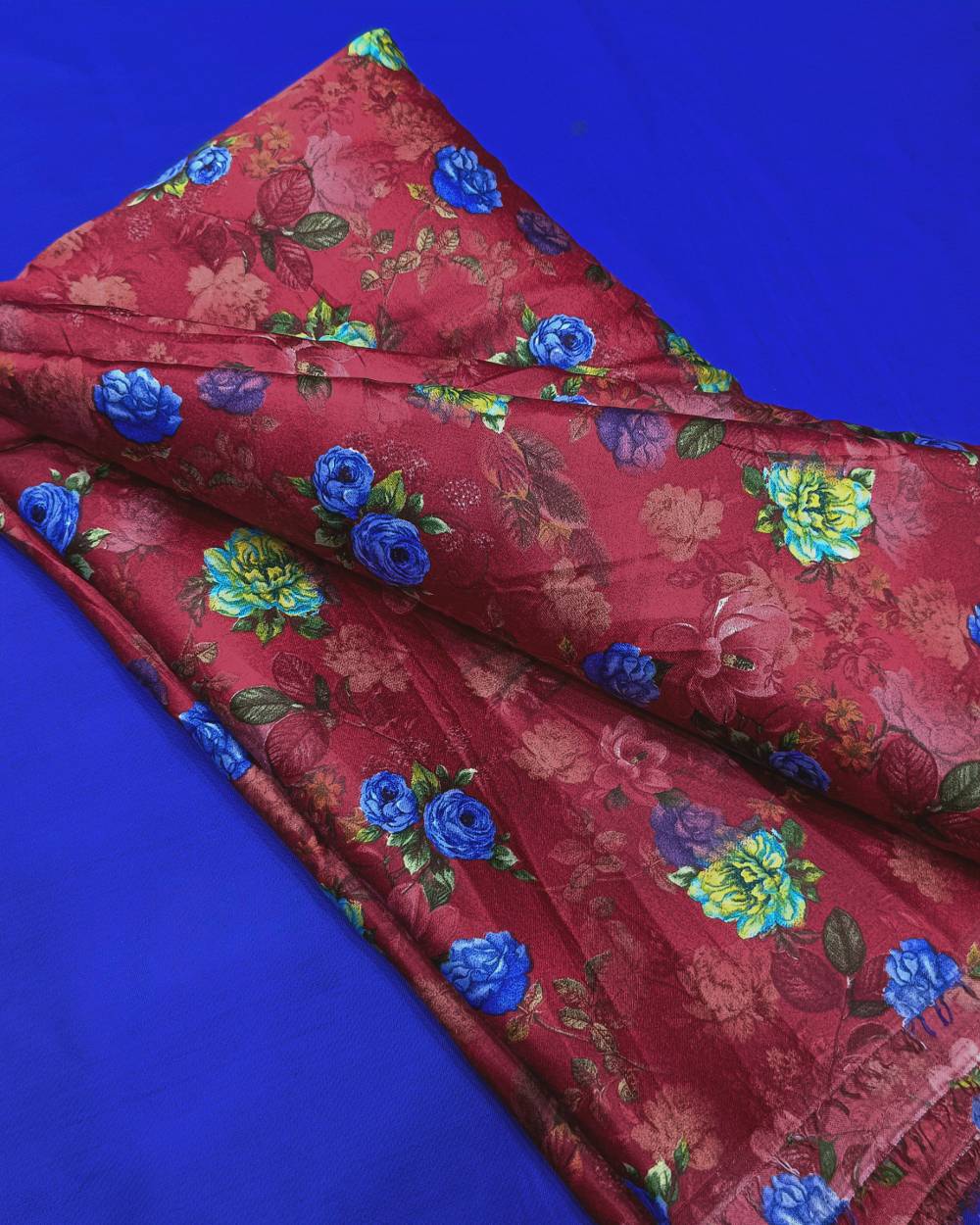 Printed Glazed Cotton Maroon Colour 42 Inches Width