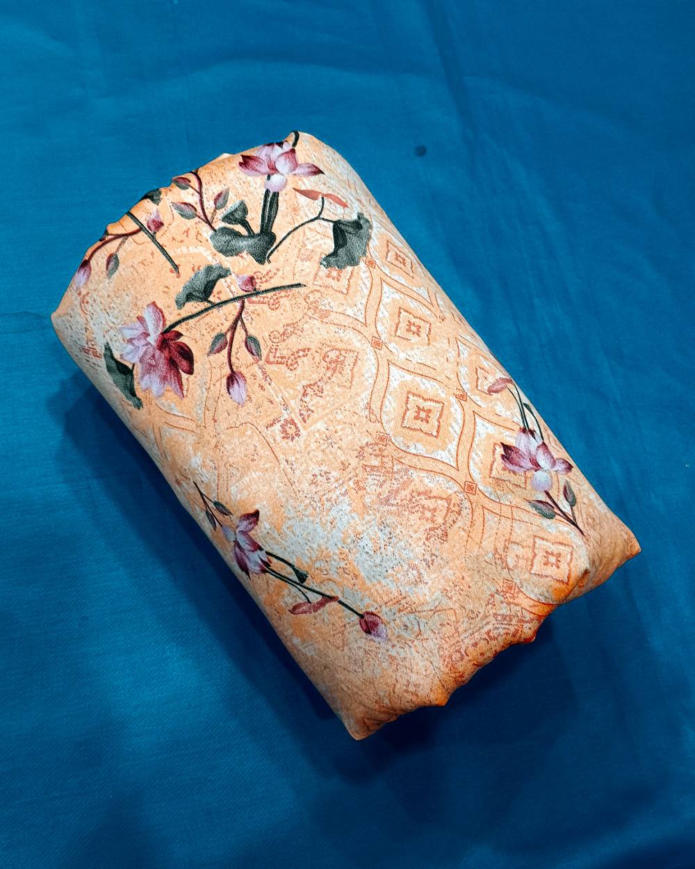 Printed Glazed Cotton Orange Colour 42 Inches Width