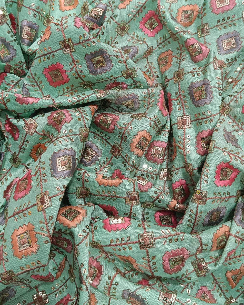 Banglori Work Pista Colour 43 Inches Width