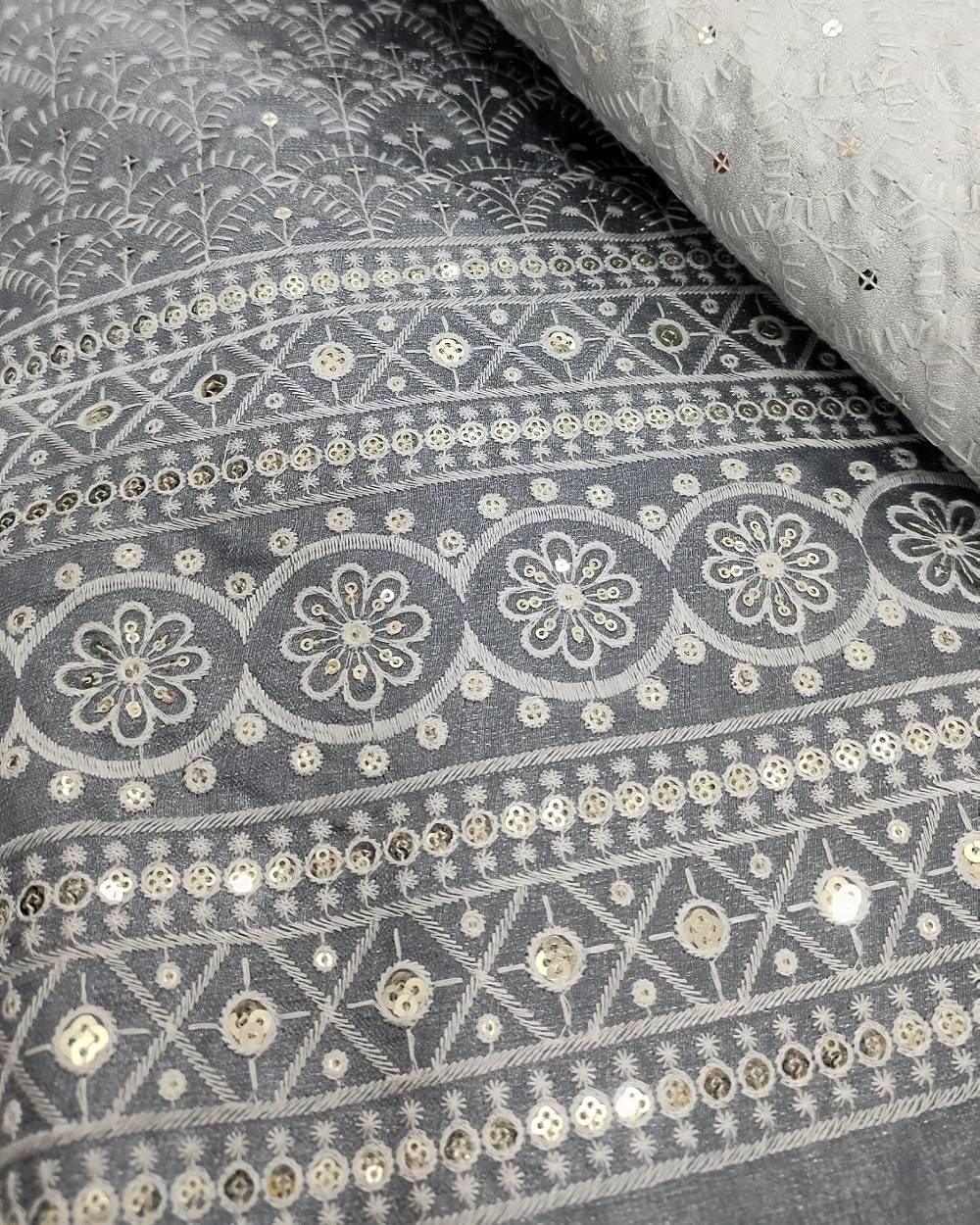 Banglori Work Grey Colour 55 Inches Width