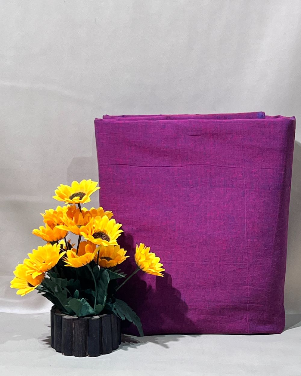 Plain Khadi Cotton Fabric Dark Purple Colour 45 Inches Width