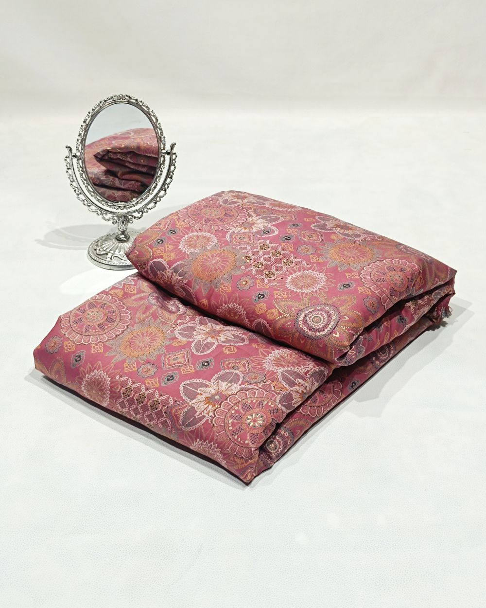 Printed Muslin (Foil) Dusty Pink Colour 42 Inches Width