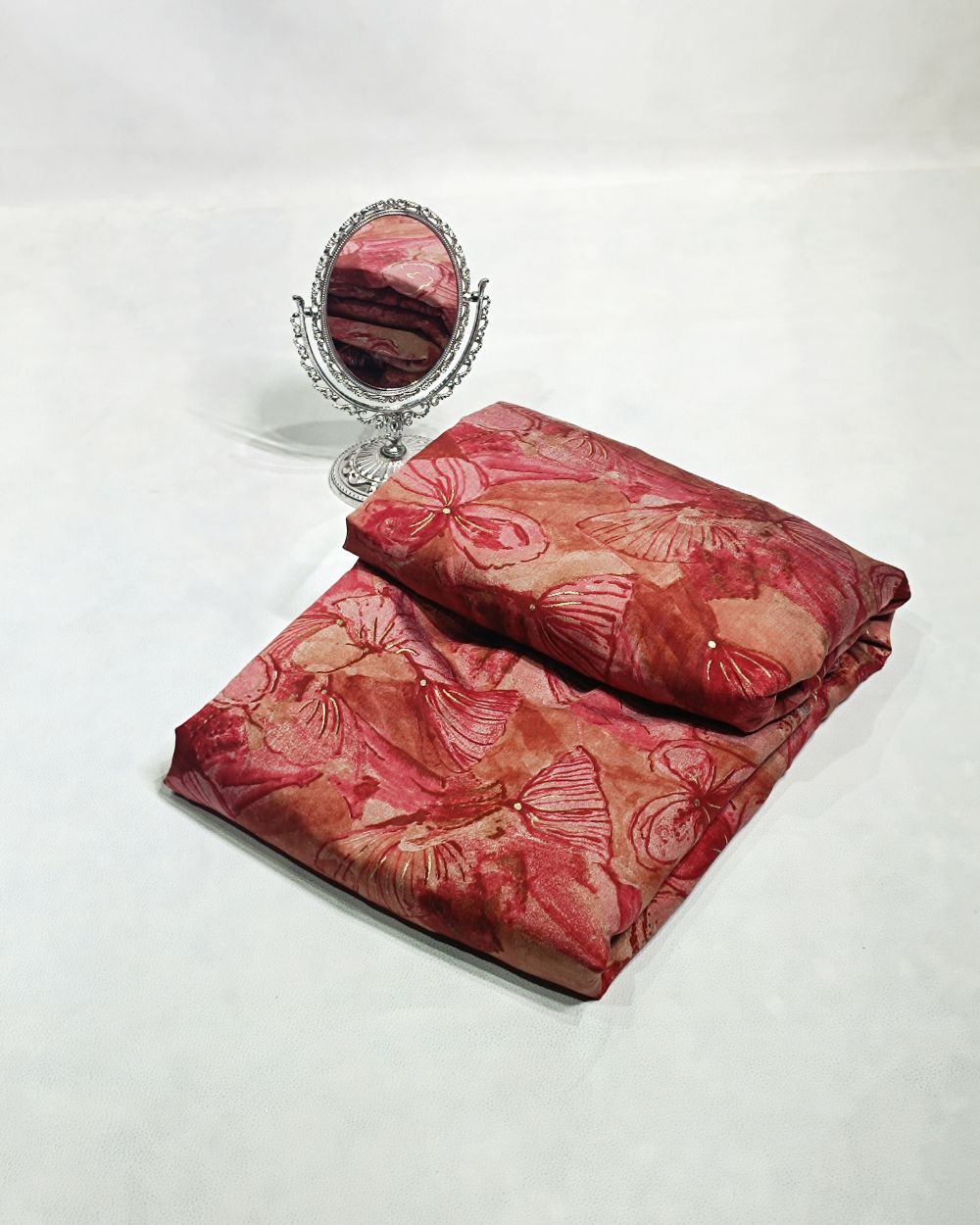 Printed Muslin (Foil) Maroon Colour 42 Inches Width