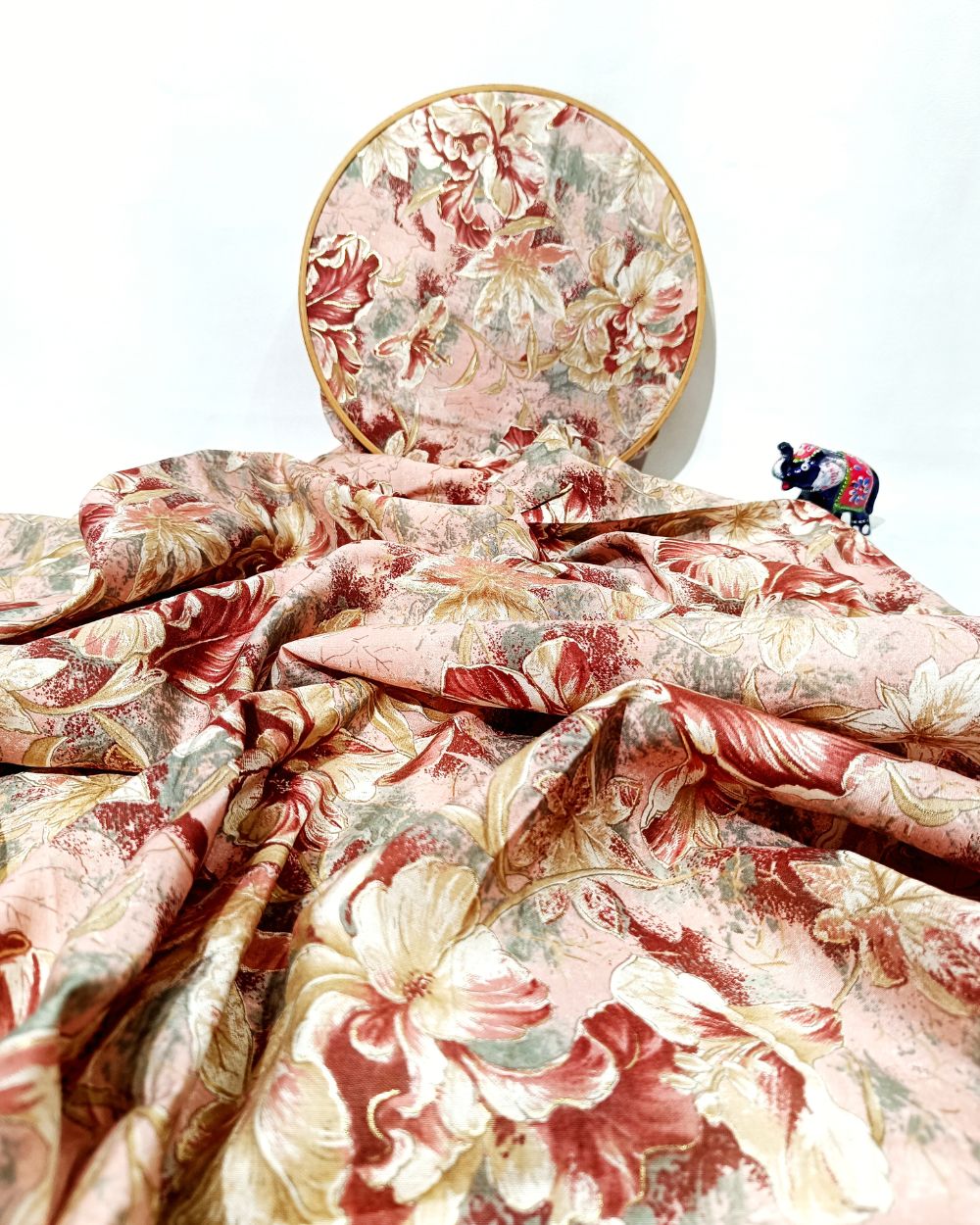 Printed Muslin (Foil) Pastel Peach Colour 42 Inches Width