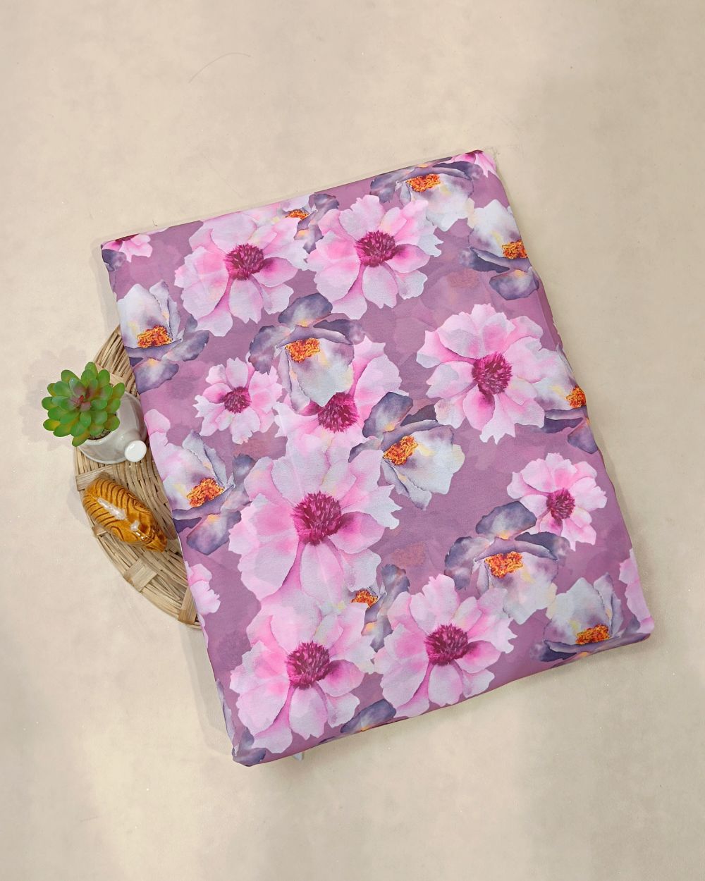 Fox Georgette Digital Print Pastel Pink Colour 48 Inches Width