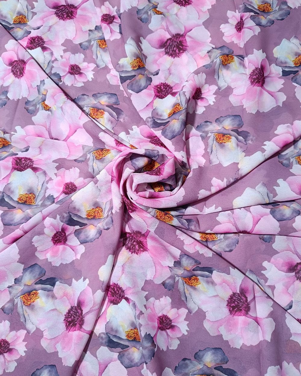 Fox Georgette Digital Print Pastel Pink Colour 48 Inches Width