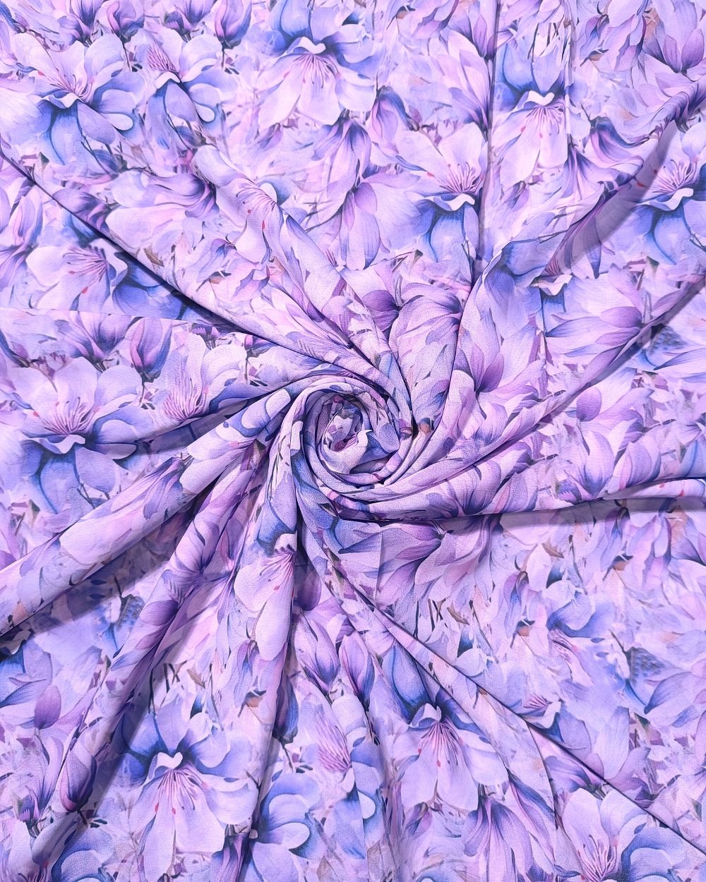 Fox Georgette Digital Print Purple Lavender Colour 48 Inches Width