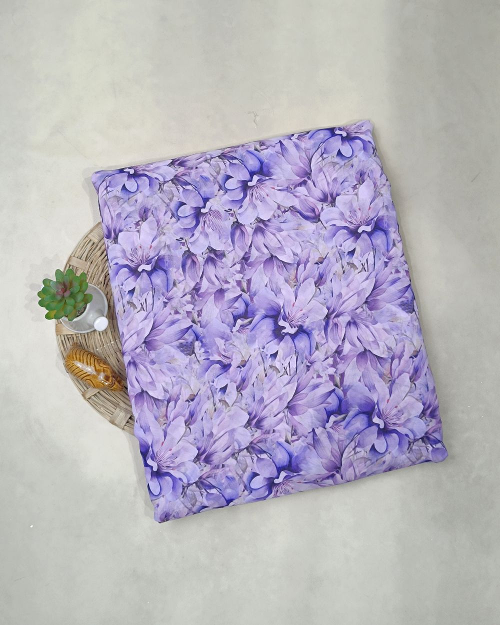 Fox Georgette Digital Print Purple Lavender Colour 48 Inches Width