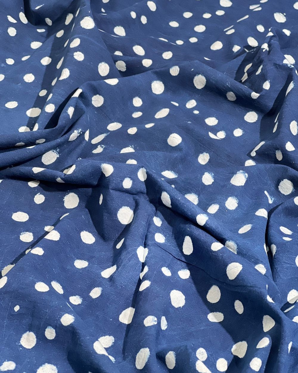 Hand Block Printed Cotton Indigo Blue Colour 44 Inches Width