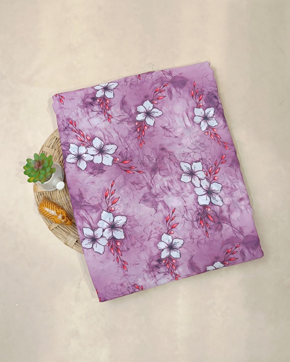 Fox Georgette Digital Print Onion Pink Colour 48 Inches Width