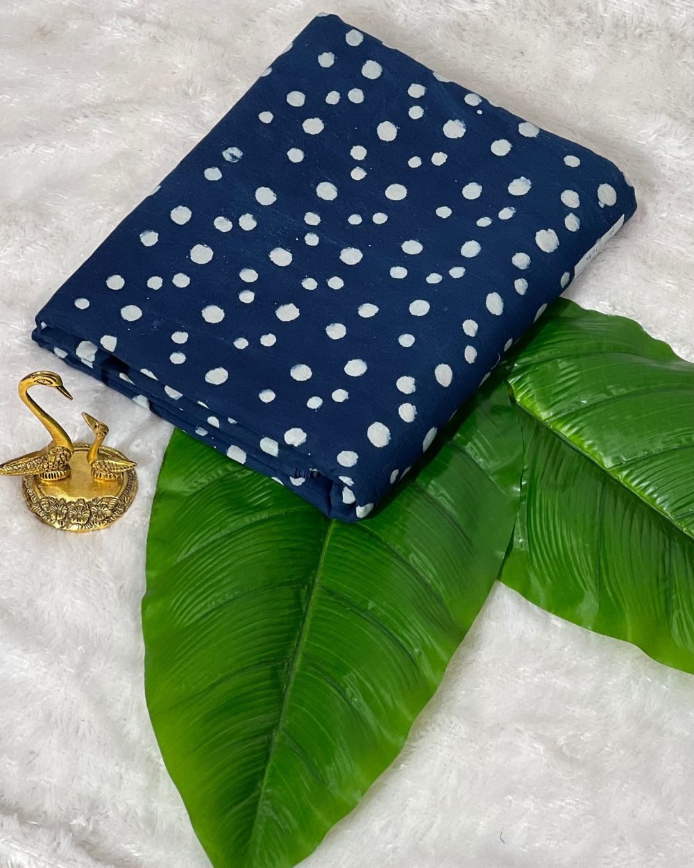 Hand Block Printed Cotton Indigo Blue Colour 44 Inches Width