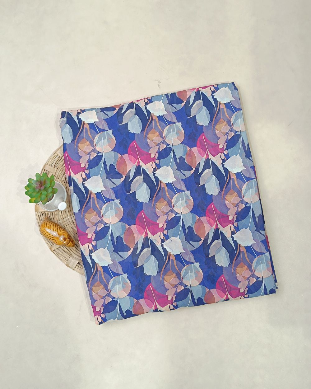 Fox Georgette Digital Print Navy Blue Colour 48 Inches Width