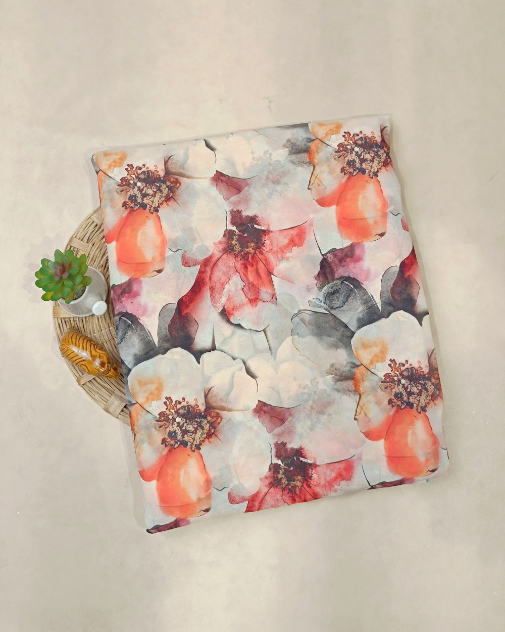 Fox Georgette Digital Print Light Golden Colour 48 Inches Width