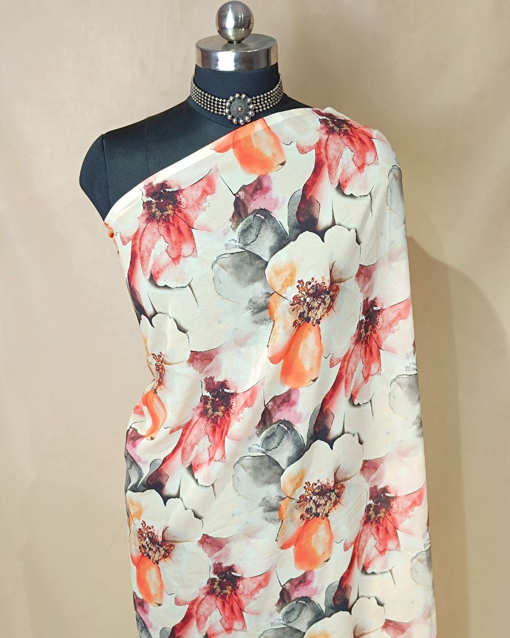 Fox Georgette Digital Print Light Golden Colour 48 Inches Width
