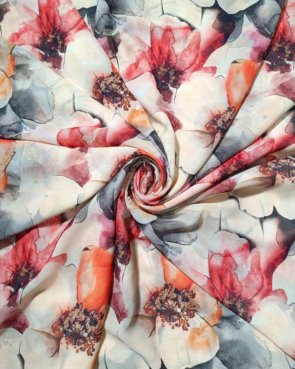 Fox Georgette Digital Print Light Golden Colour 48 Inches Width