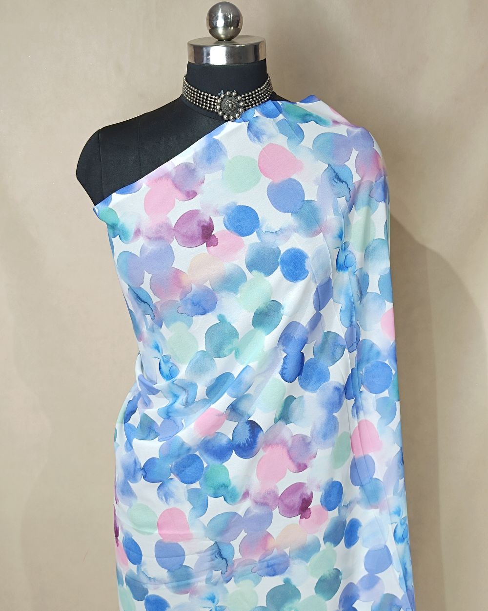 Fox Georgette Digital Print Royal Blue Colour 48 Inches Width