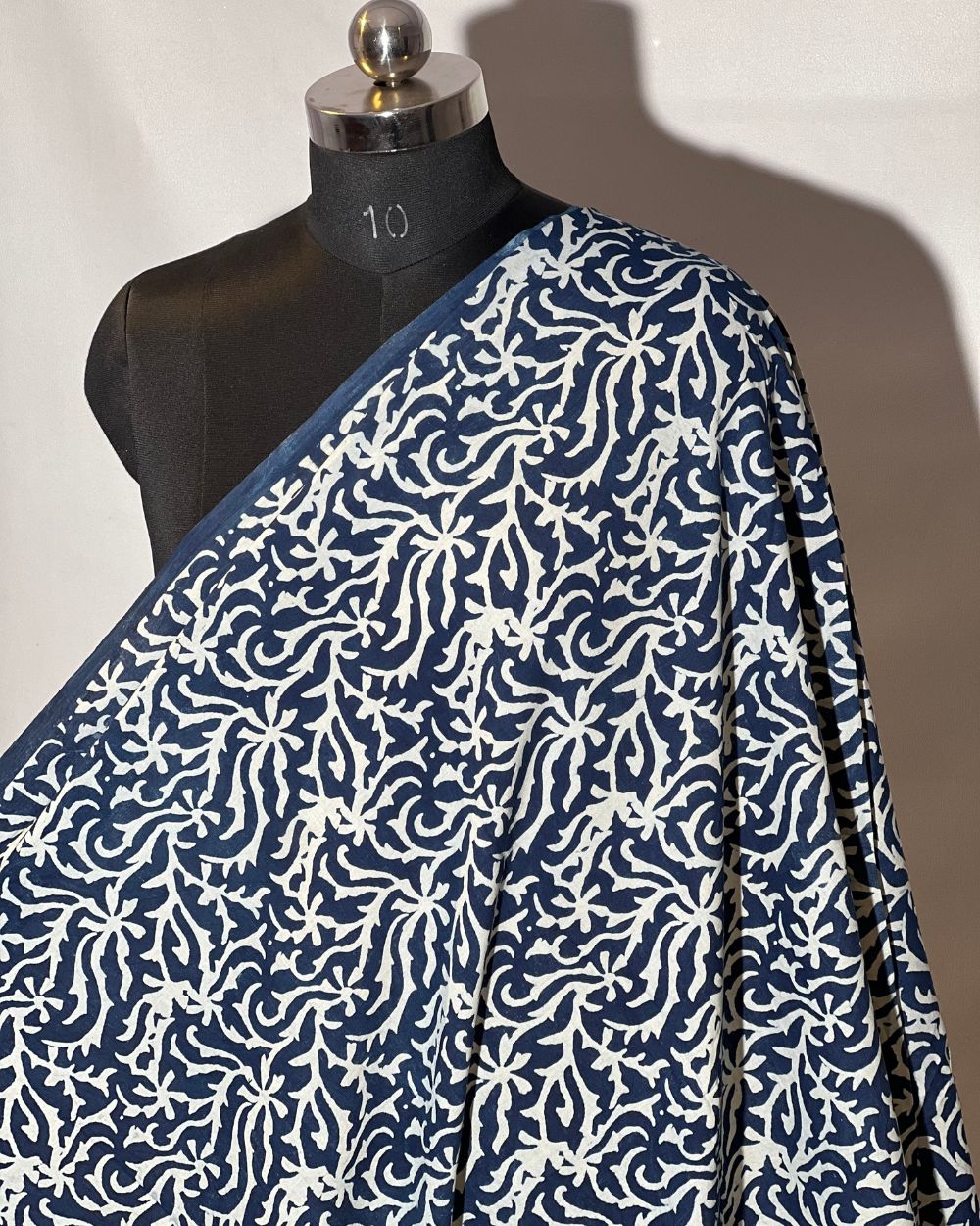 Hand Block Printed Cotton Indigo Blue Colour 44 Inches Width