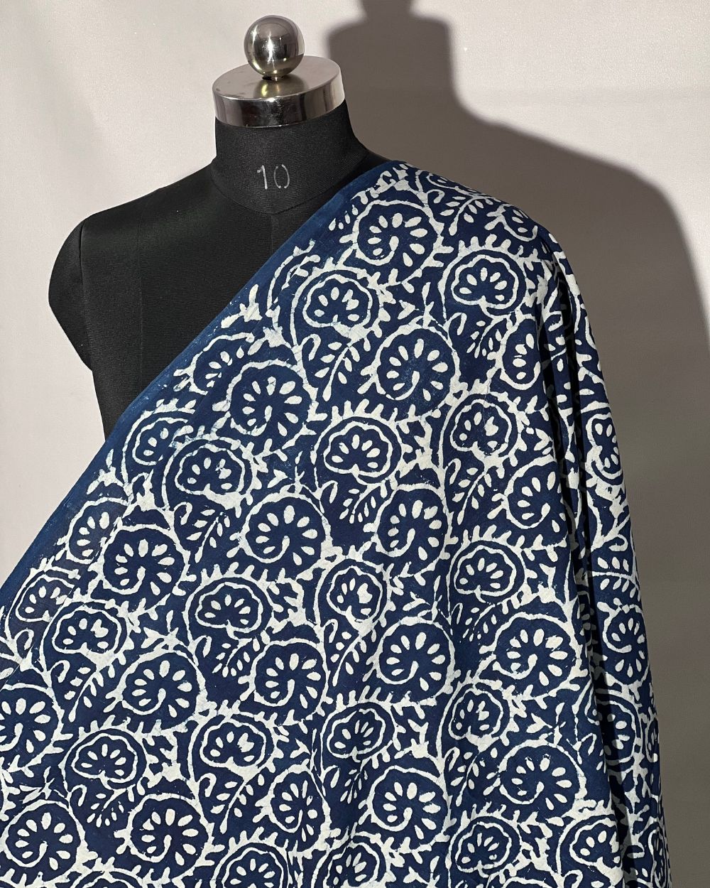 Hand Block Printed Cotton Indigo Blue Colour 44 Inches Width