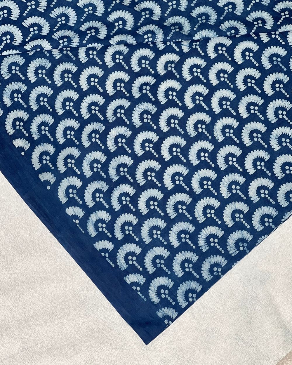 Hand Block Printed Cotton Indigo Blue Colour 44 Inches Width