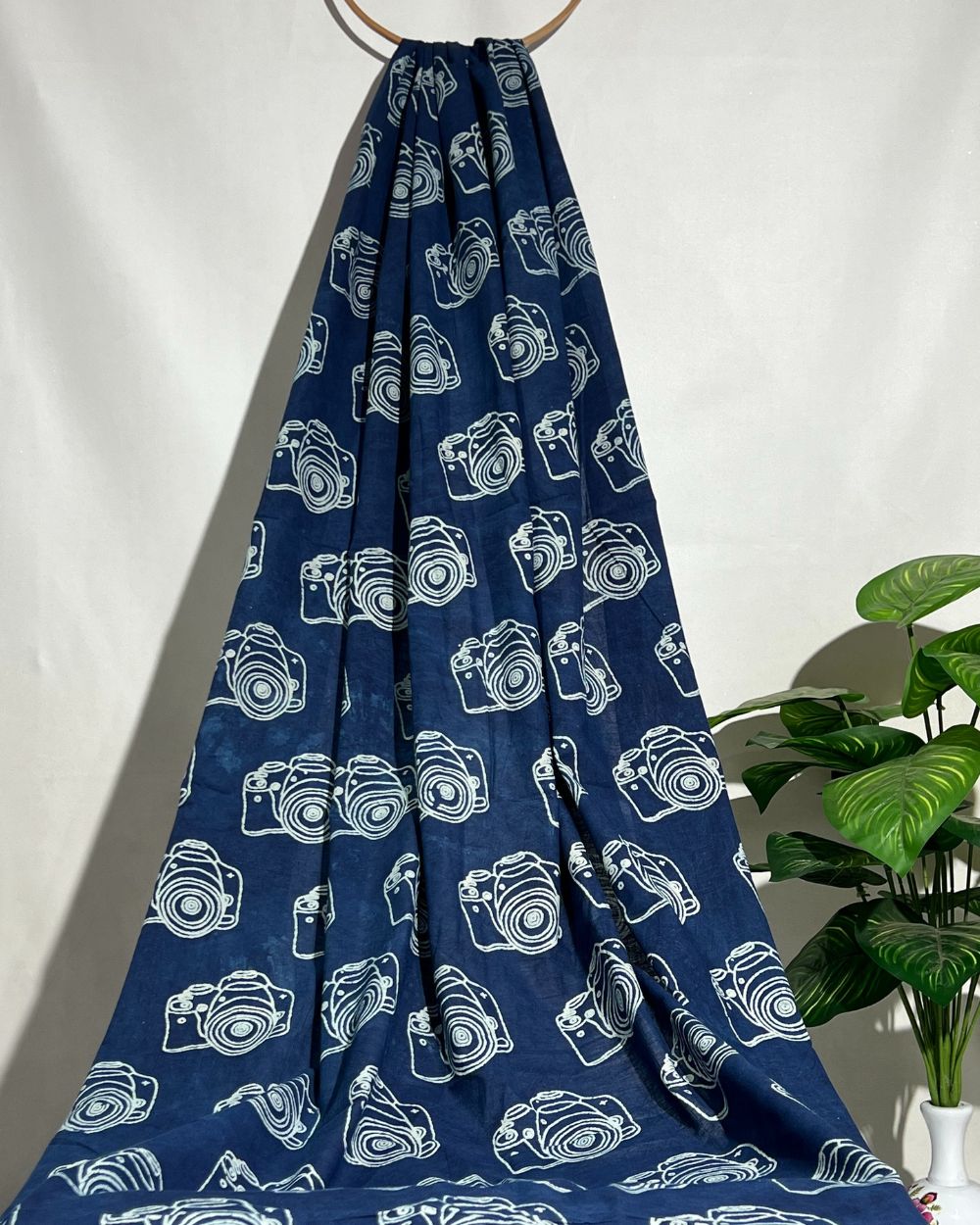 Hand Block Printed Cotton Indigo Blue Colour 44 Inches Width
