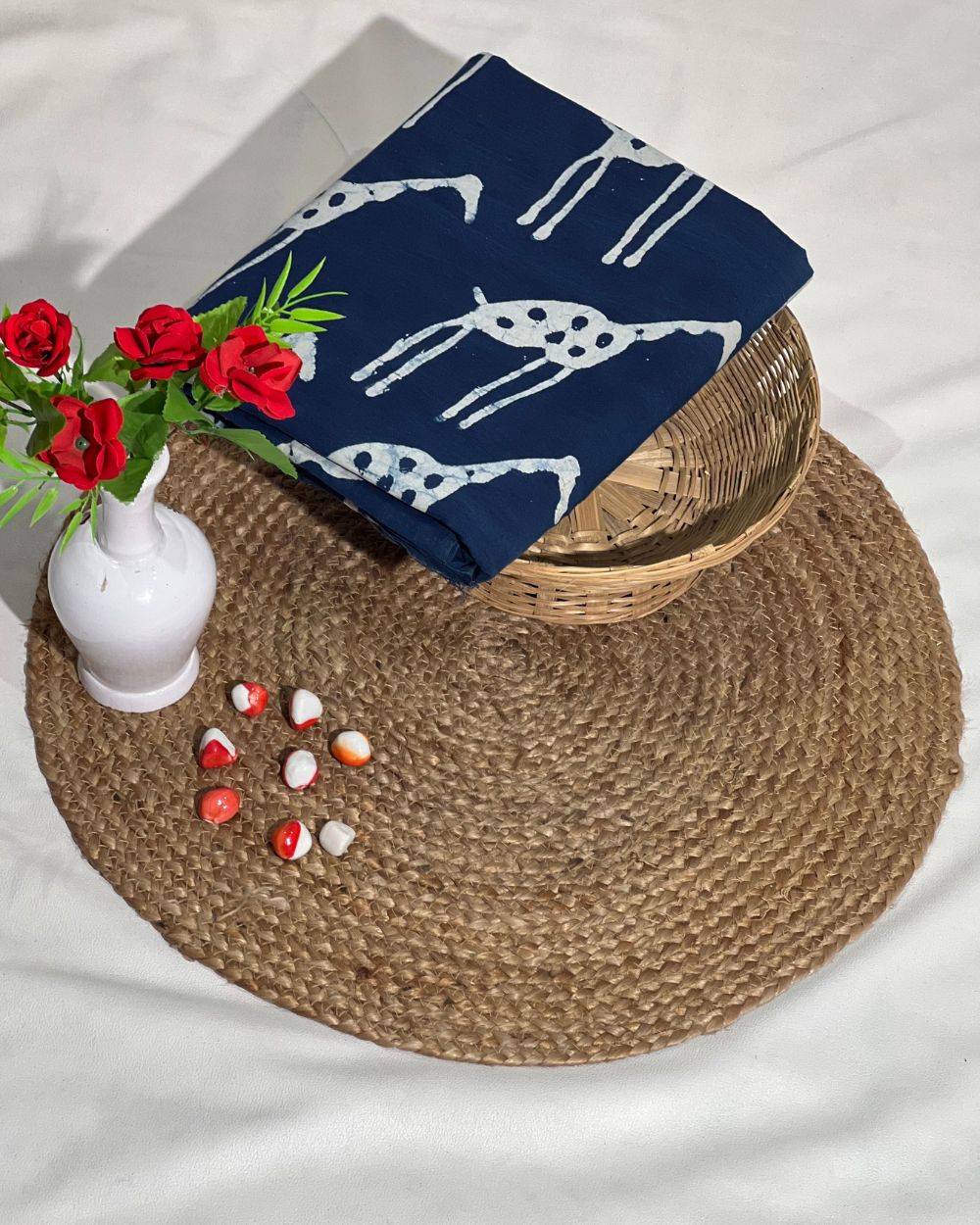 Hand Block Printed Cotton Indigo Blue Colour 44 Inches Width