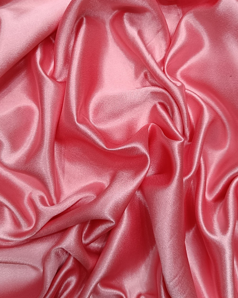 Plain German-Satin Coral Bliss Pink Colour 44 Inches Width