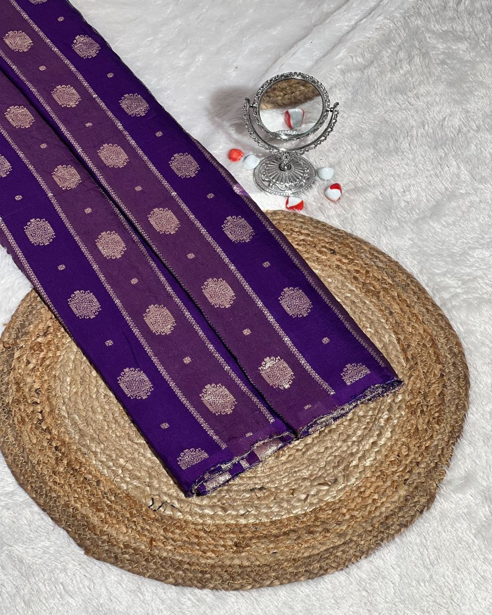 Chanderi Work Purple Colour 45 Inches Width