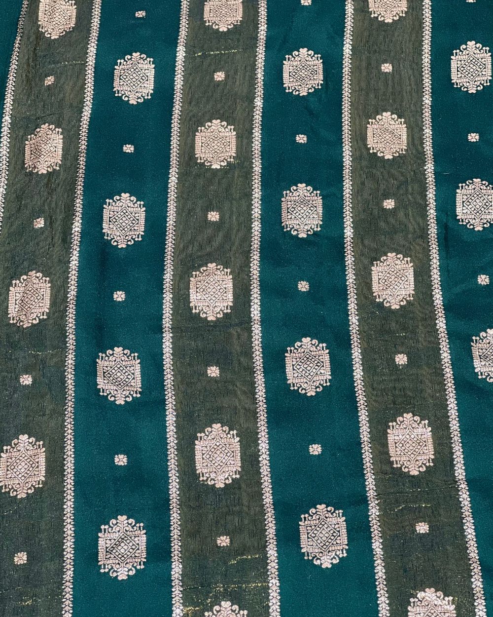 Chanderi Work Bottle Green Colour 45 Inches Width