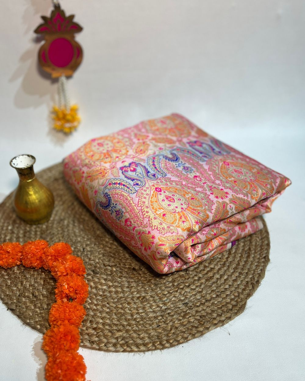 Jacquard Brocade Baby Pink Colour 46 Inches Width