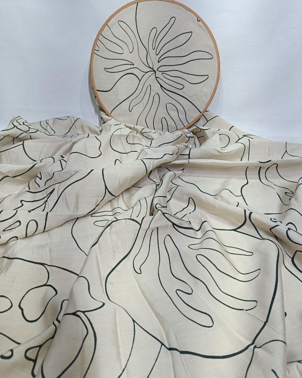 Printed Muslin Bottle Green Colour 60 Inches Width