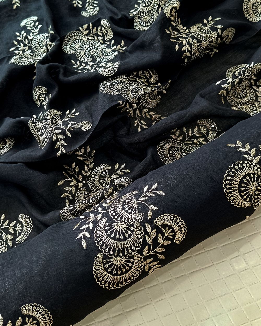 Jute Work Black Colour 42 Inches Width