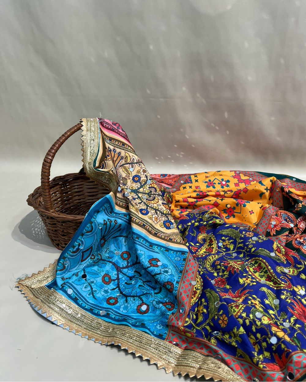 Chinnon Abla Work Dupatta Multicolor 42 Inches Width