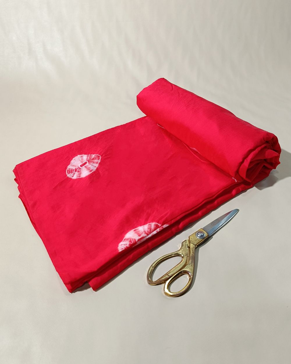 Chanderi Cotton with Shibori Print Red Colour 46 Inches Width