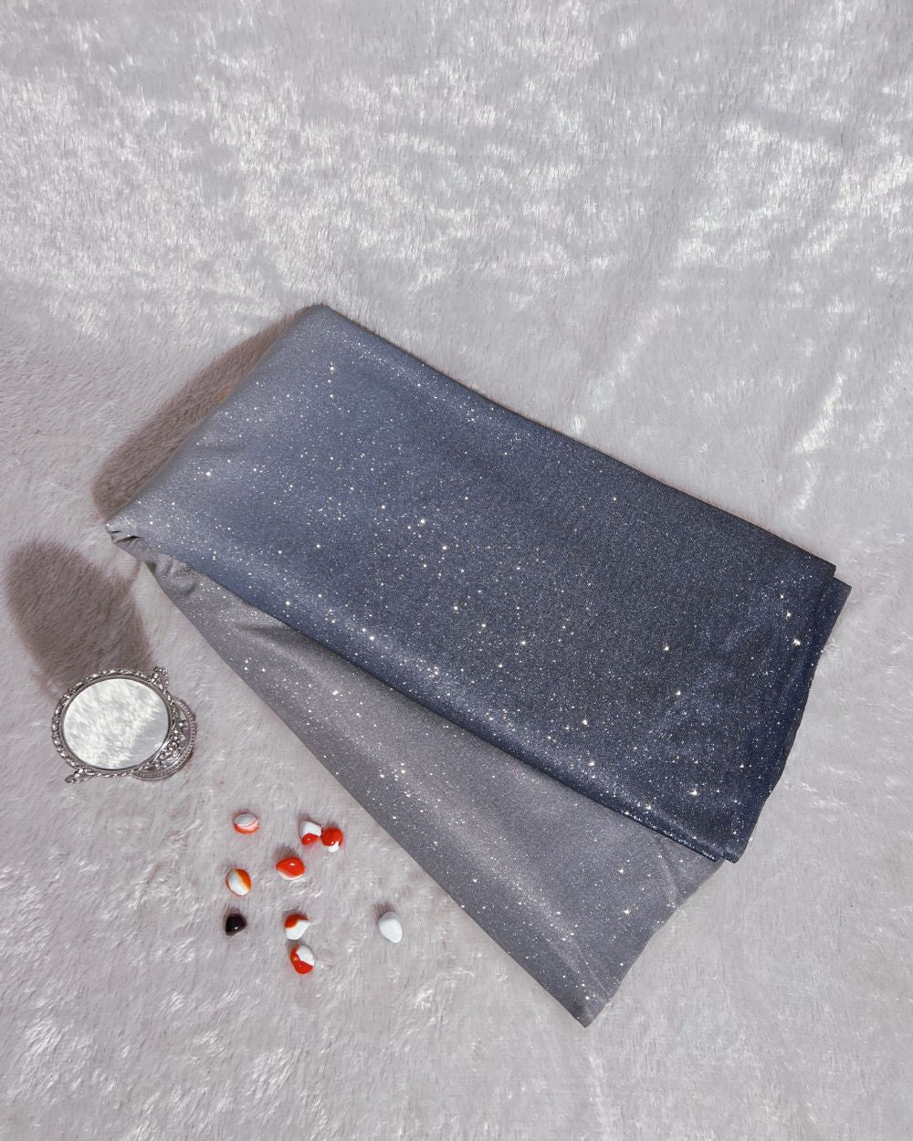 Imported Sparkle Dark Grey Dual Tone Shaded Colour 55 Inches Width