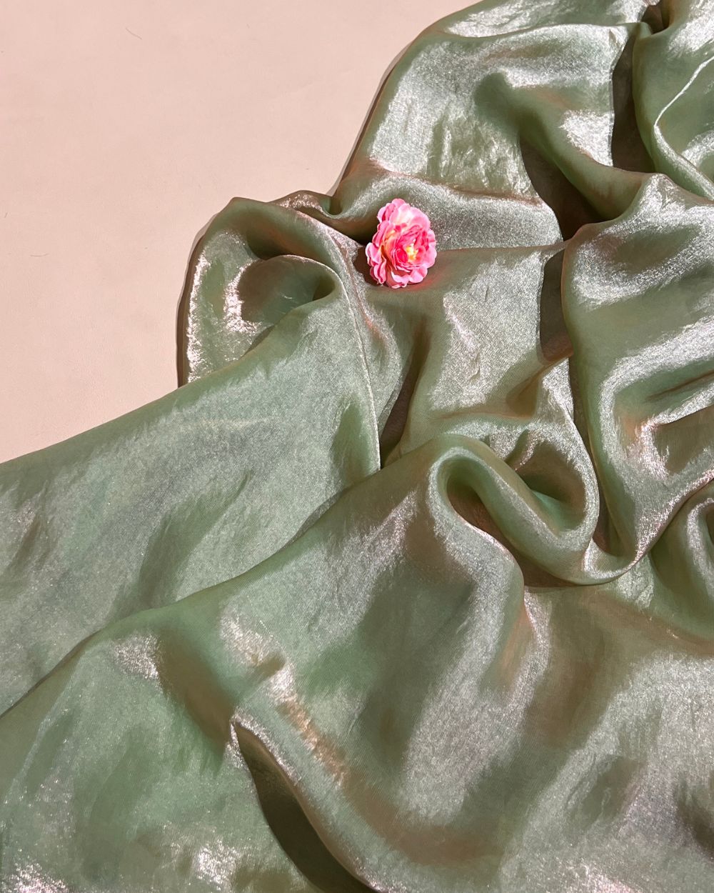 Plain Space Silk (Fendy Satin) Pastel Pista Colour 45 Inches Width