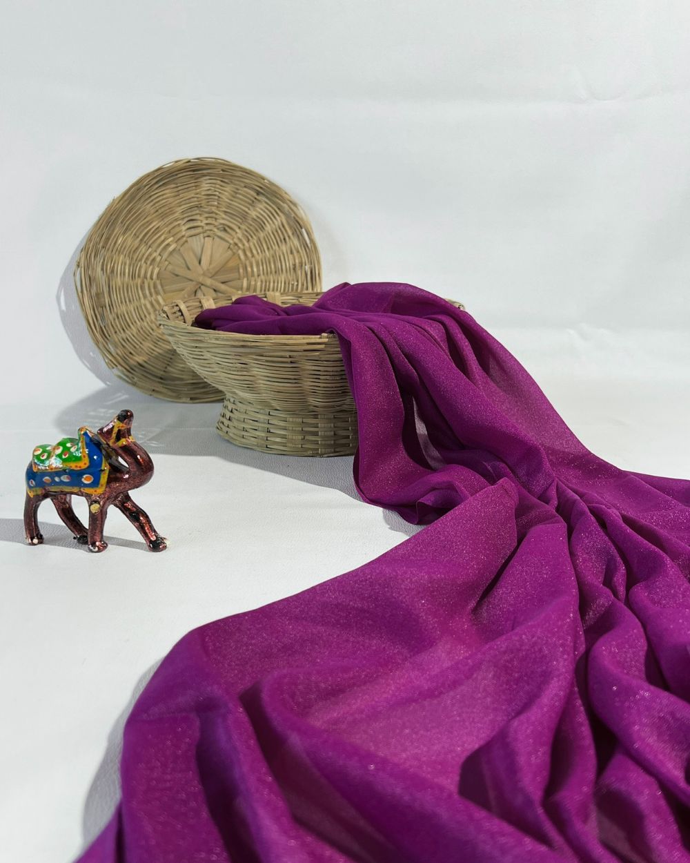 Plain Star Georgette Lollipop Violet Colour 44 Inches Width