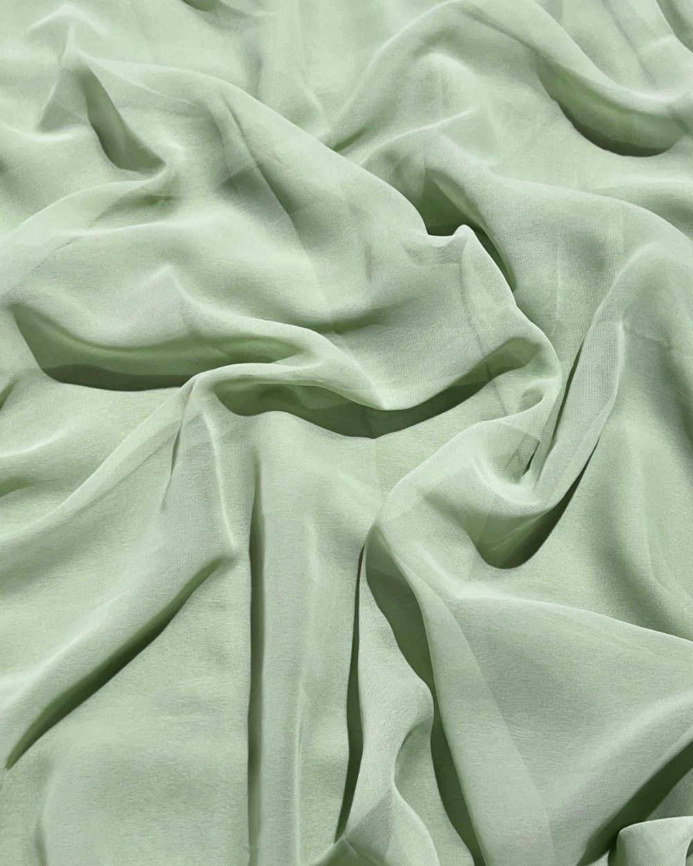 Plain Georgette Dark Pista Green Colour 44 Inches Width
