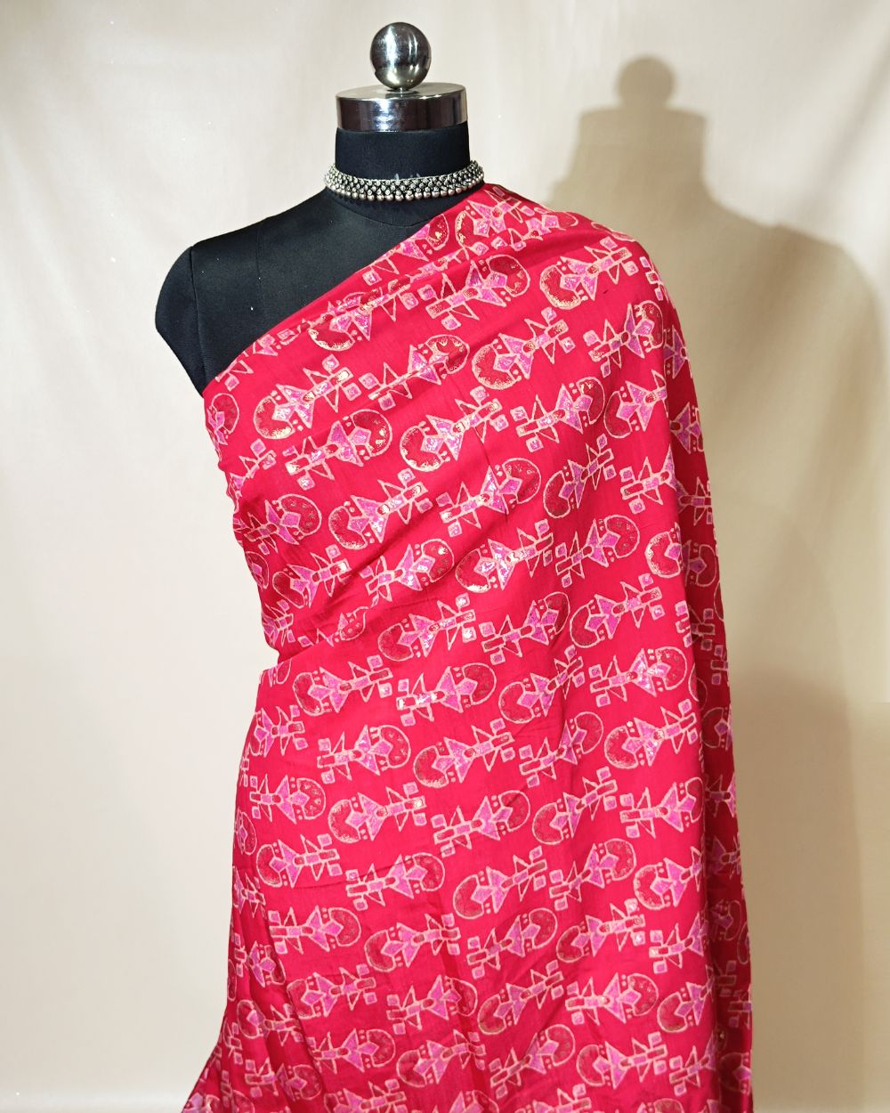 Printed Muslin (Foil) Red Colour 42 Inches Width