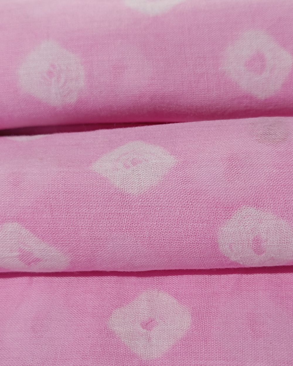 Pure Soft Cotton Bandhani Print Baby Pink Colour 44 Inches Width