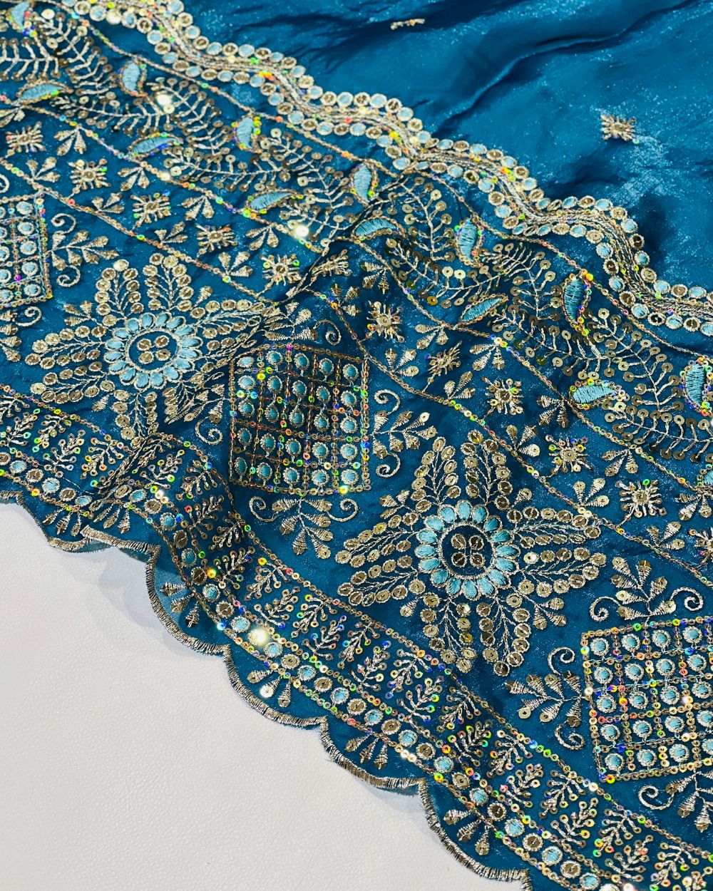 Space Silk Work with Border Kerosene Colour 42 Inches Width