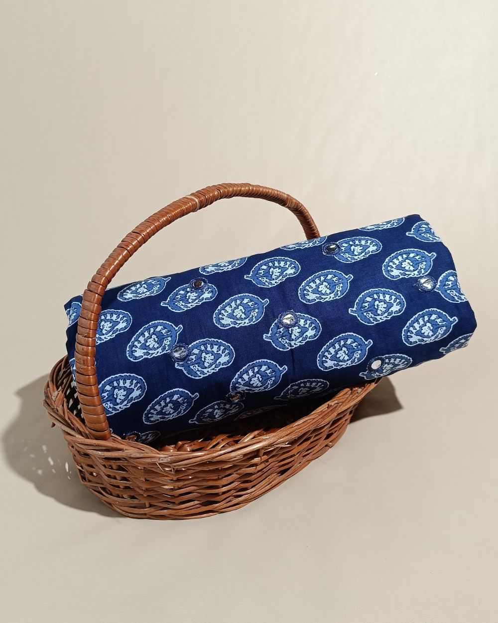 Cotton Abla Work Indigo Blue Colour 42 Inches Width