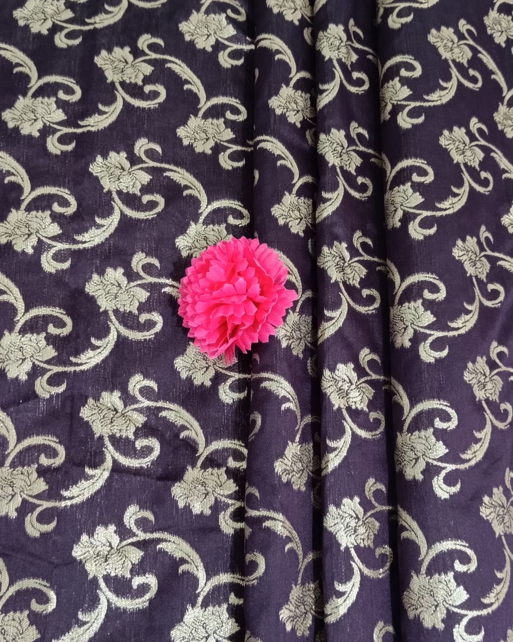 Jacquard Brocade Dark Wine Colour 44 Inches Width