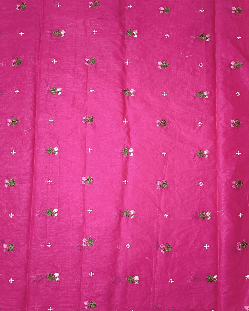 Mal Cotton with Thread Work Rani Pink Colour 40 Inches Width