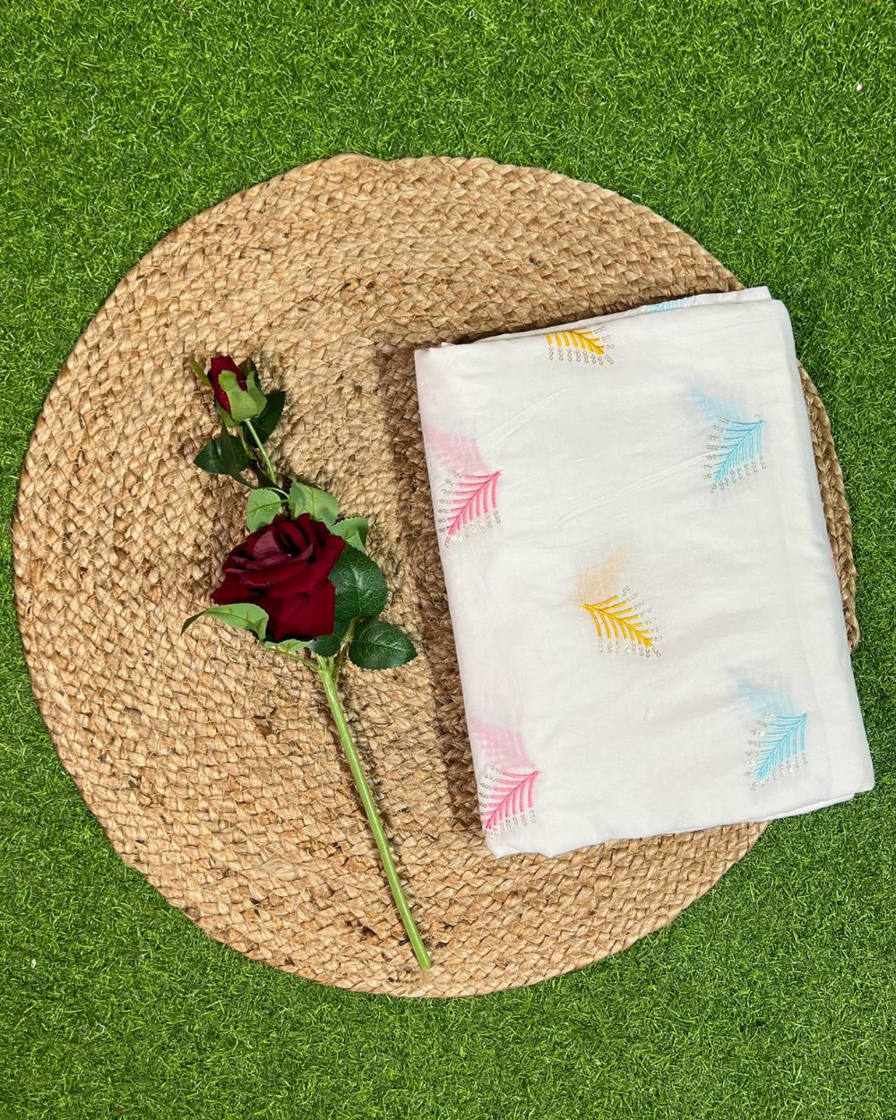 Cotton Work White Colour 44 Inches Width